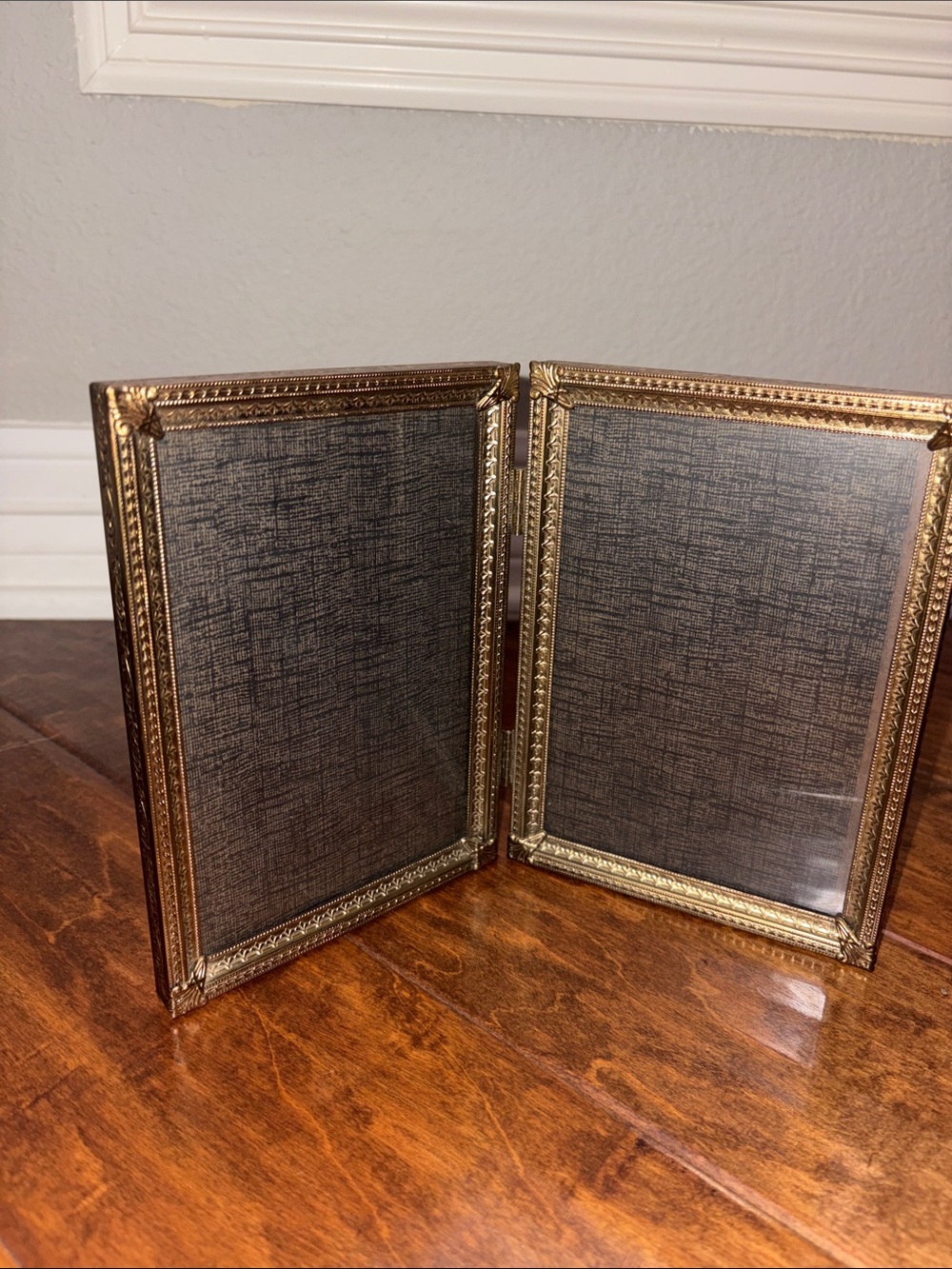Ornate Double Photo Frame in Gold